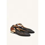 Gioseppo Damen Ballerinas mit feiner Spitze, Blau, Schwarz, 38 EU