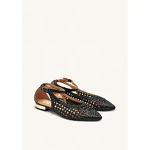 Gioseppo Damen Ballerinas mit feiner Spitze, Blau, Schwarz, 38 EU
