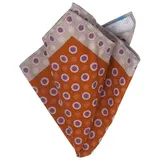 bgents Einstecktuch Handrolliert in Dunkelblau mit Blüten-Muster, Made in Italy orange