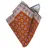 bgents Einstecktuch Handrolliert in Dunkelblau mit Blüten-Muster, Made in Italy orange