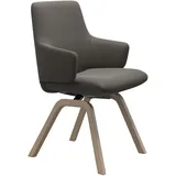 Polsterstuhl STRESSLESS "Laurel", grau (metal grau paloma, walnuss), B:58cm H:92cm T:59cm, Leder PALOMA: PALOMA ist ein durchgefärbtes Semianilin-Möbelleder mit natürlicher Narbung., Stühle, Low Back mit Armlehne, Größe L, mit schräggestellten Beinen in Walnuss