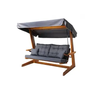 Westmann Holz Hollywoodschaukel Sia 2400 Anthrazit - Iroko-Holz