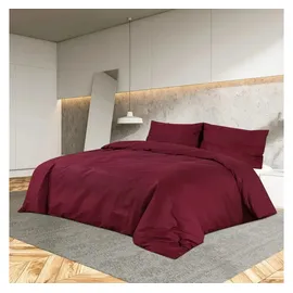vidaXL Bettwäsche-Set Bordeauxrot 220 x 240 cm