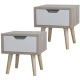 Hti-Living Nachtschrank Thekla 29,7 x 29,7 x 32,5 cm Weiß