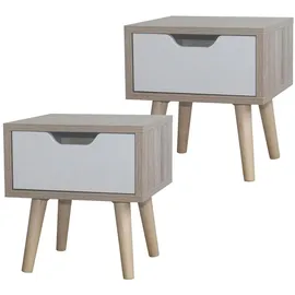Hti-Living Nachtschrank Thekla 29,7 x 29,7 x 32,5 cm Weiß