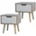 Hti-Living Nachtschrank Thekla 29,7 x 29,7 x 32,5 cm Weiß