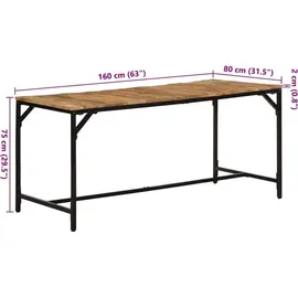 vidaXL Esstisch 160 x 80 x 75 cm braun