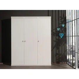 Vipack Kinderkleiderschrank 3-türig 166 x 204,5 x 57 cm MDF lackiert weiß