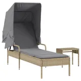 vidaXL Sonnenliege 200 x 62 x 130 cm Beige