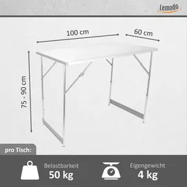 Lemodo Tapeziertisch klappbar 1 m 30 kg weiß