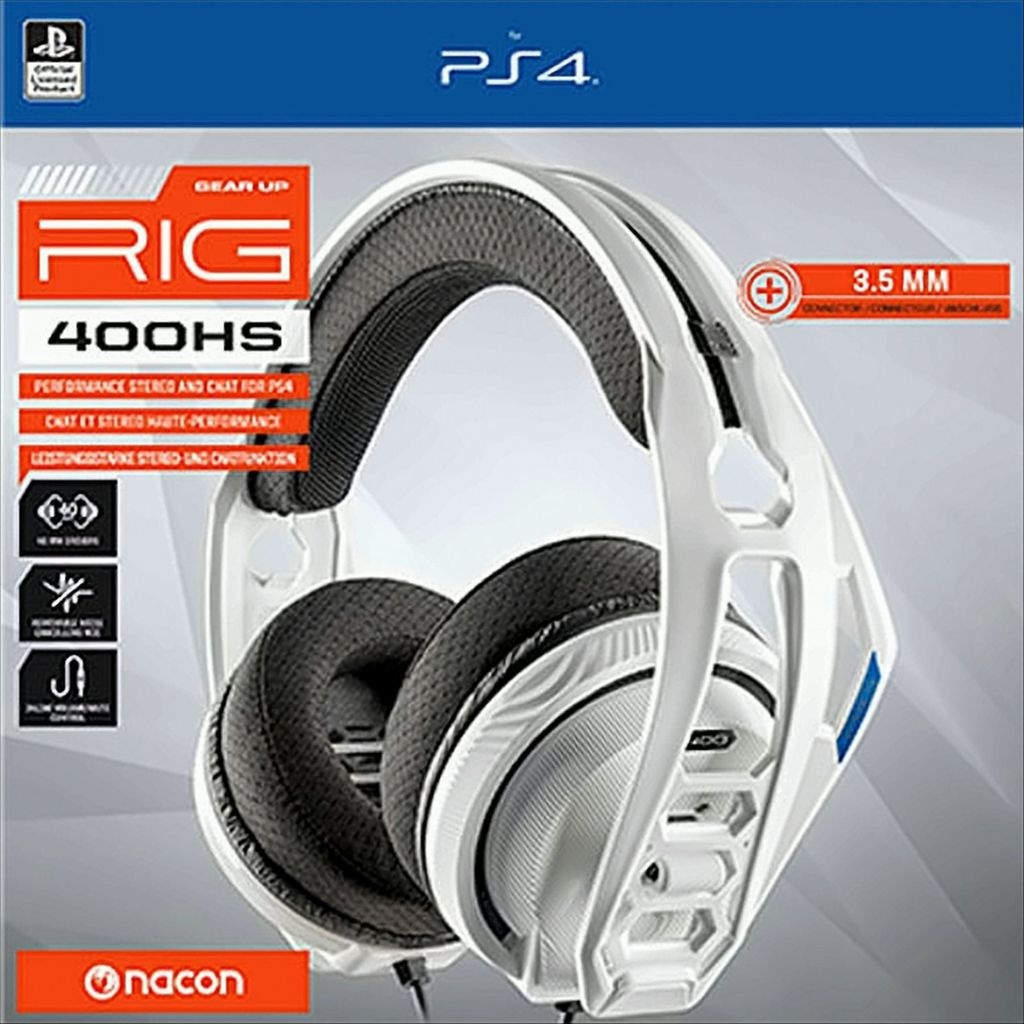 Plantronics RIG 400HS PS4 Gaming-Headset 3,5mm Klinke für Playstation 4 Weiß