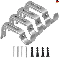 Mikihat Gardinenstangen Halter, 4 Stück Verstellbare Wandhalterung, Metall Gardinenstange