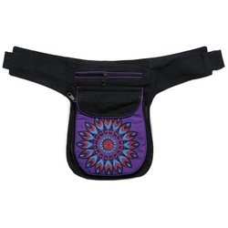 KUNST UND MAGIE Bauchtasche Kunst und Magie Bauchtasche Sidebag Hipbag Mandala-Print lila|schwarz