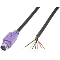 BKL Electronic 0204097 Miniatur-DIN-Rundsteckverbinder Stecker, gerade Polzahl: 6 Violett
