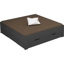 Rauch Stauraumbett RAUCH "Aditio", grau (graumetallic), B:186cm H:50cm L:208cm, Betten, Stauraumbett, ohne Kopfteil, inklusive Schubkästen