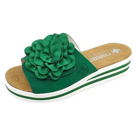 Rieker Damen Pantoletten V0252-52 grün 42 - 42 EU