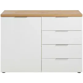 hom'in Sideboard 180 x 89 x 43 cm Grau / Weiß