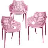 Trisens Gartensessel 46 x 44 x 82 cm rosa 3 St. 12210