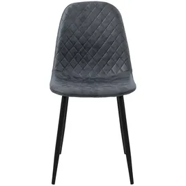 ML-Design Esszimmerstühle 4er Set Anthrazit Küchenstuhl aus Kunstleder