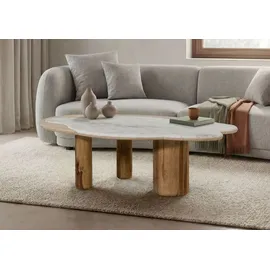 MASSIVMOEBEL24.DE Couchtisch Sheesham Weiß 120 x 70 x 35 cm