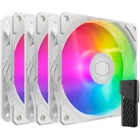 Cooler Master SickleFlow Edge 120 ARGB 3er-Pack – 3x120mm Lüfter (690–2500 U/min, PWM), hoher Luftstrom (70,7 CFM) & statischer Druck (3,61 mmH2O), ARGB Gen 2, LED-Controller, 32,8 dBA max. - Weiß