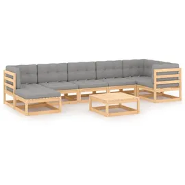 vidaXL Garten-Lounge-Set 8-tlg. grau