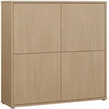 Forte Highboard 124,5 x 121,5 x 34,9 cm Elegancia Eiche / Beige