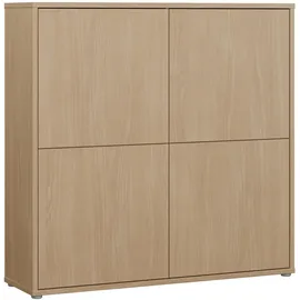 Forte Highboard 124,5 x 121,5 x 34,9 cm Elegancia Eiche / Beige
