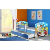 luxusbetten24 Kinderbett Dream, mit verschiedenen Motiven blau 80 cm x 160 cm