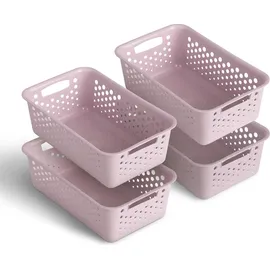ProHome Aufbewahrungskorb Modularer Kunststoffkorb 25 x 16 x 8 cm rosa