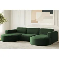 Fun Möbel Wohnlandschaft U-Form Stoff 2-Sitzer Grün