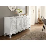 Home Affaire Sideboard »Rajat«, Kommode aus Mangoholz mit Frontenfräsungen, Breite 175 cm, beige