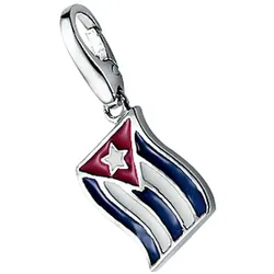 Giorgio Martello Milano Charm Kuba-Flagge, Silber 925 Charms & Kettenanhänger   Grün Damen 
