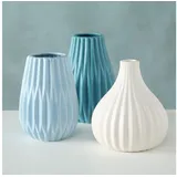 Boltze GRUPPE GmbH Tischvase Vase Wilma - hellblau/ türkis/ weiß 3er-Set blau