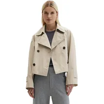 Marc O'Polo Outdoorjacke MARC O'POLO "aus Organic Cotton-Twill", Damen, Gr. 40, beige (linen beige), Obermaterial: 100% Baumwolle, unifarben, loose fit, Jacken Outdoorjacke