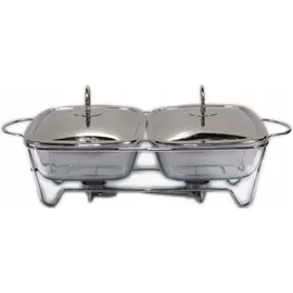 Dajar AMBITION Speisewärmer mit 2 x 2,5L Helios Warmhaltebehälter Warmhalteplatte 2 Kammer Servierschalen Deckel mit Griff
