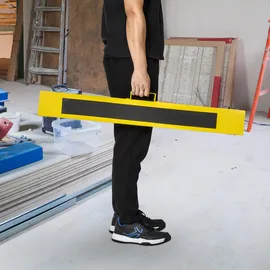 DURHAND 2er-Set Sägepferd Klappbare Arbeitsböcke rutschfest Stahl Gelb Schwarz 100 x 49 x 62-90 cm mit 100 kg