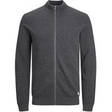 JACK & JONES Jjehill Knit Turtle Zip Cardigan Noos Strickjacke, Dark Grey Melange, S EU