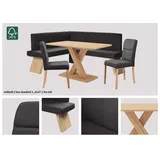 Home Affaire Eckbankgruppe »Nina«, (Set, 4 tlg., 4er), Sitzgruppe Esszimmer Stühle Tisch und Bank bequem gepolstert schwarz