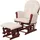 Mendler Relaxsessel HWC-C76, Schaukelstuhl Sessel Schwingstuhl mit Hocker Stoff Cord 320g/m2 Öko-Tex ~ creme Gestell dunkel