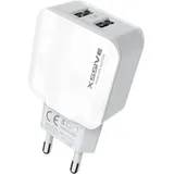 COFI 1453 Dual USB-C 2.1A Schnell Wandladegerät Reiseladegerät Stecker mit 1m Typ-C (USB-C) Ladekabel weiß