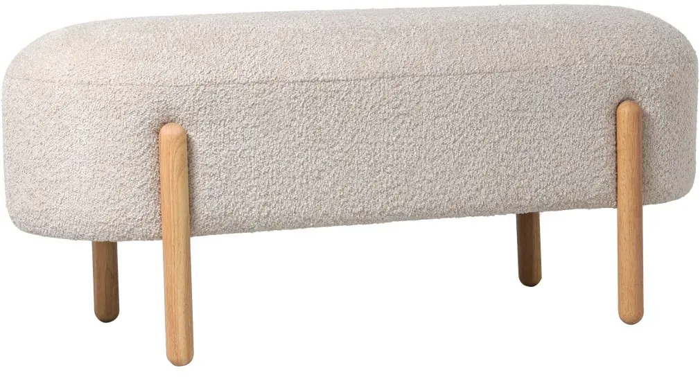 Bank Dayla aus Boucle-Stoff, modernes skandinavisches Design, Natur, gepolstert, für 1-2 Personen