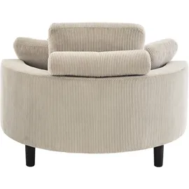Atlantic Home Collection ATLANTIC HOME COLLECTION, Loveseat »Ravi«, XXL- Sessel, inklusive Stauraumhocker, Rückenkissen & drei Zierkissen, beige