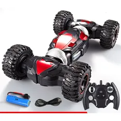 Gontence Spielzeug-Rennwagen Ferngesteuertes Auto, elektrisch kletternd, drehbares Spielzeugauto rot
