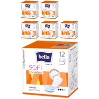 bella Panty Slipeinlagen Soft Comfort 12 Stück; 6er Pack (6 x 12 Stück) ohne Duft, einzeln verpackt
