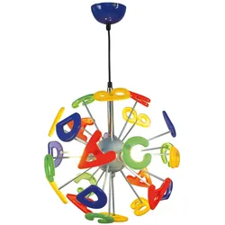 Pendelleuchte Hängelampe Kinderkeuchte Spielzimmer bunt Buchstaben H 120 cm