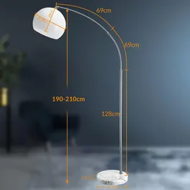 monzana Bogenlampe 190-210cm Weiß