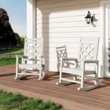 Garvee Wetterfester Outdoor-Schaukelstuhl 2er-Pack, HDPE-Kunststuhl Mit Holzmaserung, Stabiler Sitz Mit 380 kg Belastbarkeit, Pflegeleichter Garten-Sitz Für Terrasse & Hof