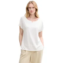 Tom Tailor Fabric Mix Kurzarm-T-Shirt Whisper White XL