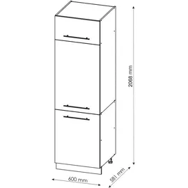 Vicco Kühlumbauschrank Fame-Line 60 x 0 x 0 cm Weiß